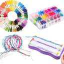 Wowangce Christmas Friendship Bracelet Making Kit for Gift Age 7-12 DIY Arts and Crafts Toys Charm Jewelry String Making Kit with 100 Colors Cotton Rope String Maker Tool Birthday Gifts for