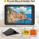 Puzzle Board for 1000 Pieces with Angle Adjustable Stand, Patented Lightweight Felt Jigsaw Puzzle Board with 6 Sorting Trays & Cover, Jigsaw Puzzle Table with Storage & Non-Slip Surface