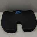 Everlasting Comfort Doctor Recommended Memory Foam Seat Cushion for Office Chairs & Car - Ergonomic Office Desk Accessories - Cushions for Tailbone Pain Relief, Sciatica (Black, Large)