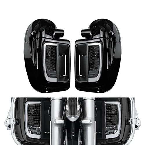HCmotorku Lower Vented Leg Fairings Glove Box with LED Turn Signals Light Fit for Harley Touring CVO Street Glide FLHX Road Glide FLTR Electra Glide FLHT Ultra Limited 2014-2024 Vivid Black