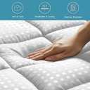 HYLEORY Queen Mattress Pad Quilted Fitted Mattress Protector Cooling Pillow Top Mattress Cover Breathable Fluffy Soft Mattress Topper with 8-21" Deep Pocket