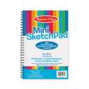 Melissa & Doug Mini Sketch Pad - 50 Spiral-Bound Blank White Pages, 6 Inches x 9 Inches