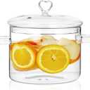 2L Clear Glass Cooking Pot with Heart Shape Lid,Simmer Pot for Stove Potpourri,Energy Conservation,Heat Resistant,Oven,Gas,Electric Stove Safe,Pasta Soups Potpourri,68oz