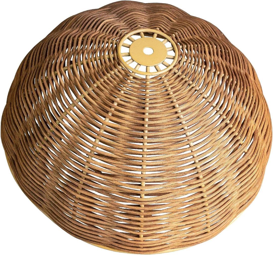 Bowl Rattan Table lampshade,Woven Wicker Lamp Shade, Natural, Bowl Design, Spider Fitter, 11.8"W x 5.9"H