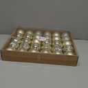 30ct Christmas Ornaments Tree Decorations Set-2.36 Inch Champagne Gold Shatterproof Decorative Hanging Ball Ornament Bulk, Xmas Tree Tabletop Decoration for Fall Halloween Holiday Party Decor