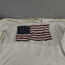 GORGLITTER Women's American Flag Fall Sweaters 2025 Oversized Long Sleeve Knit Graphic Pullover Top (X-Large, White Letter)