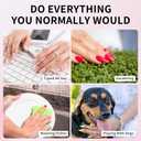 3 x evpct Initial Letter French Tips Press On Nails Short Square for Women Gift, Nude + Gold Tip, Glossy Soft Gel Press Stick on Nail with Nail Kit, 3D Design Full Cover Reusable Acrylic Fake Nails Kit, A