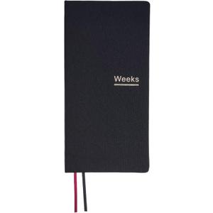 Undated Weekly Planner Notebook Pocket Organizer Appointment Book Journal Notebook A6 Week Plan Notepad (Black)