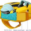 Baby Float with Crotch Strap & Inflation-Free Solid Core Mambobaby Kid Swimming Ring Have Sunshade M6-36 Months Old Swim Pool Tube L with Canopy2-7Yeas