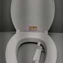 ELONGATED toilet seat risers for seniors, Slow Close, Elevated toilet seat, Heavy Duty, Never Loosen, Raised toilet seat elongated bowl, White(18.5)