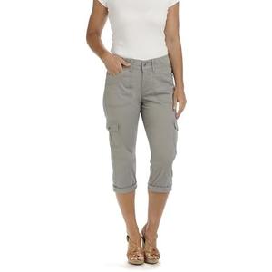 Lee Women's Relaxed Fit Austyn Knit Waist Cargo Capri Pant M