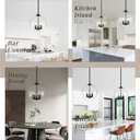 12" Globe Pendant Lights Kitchen Island Glass Globe Pendant Light Fixture Bedroom Mid Century Modern Pendant Lighting Black Pendant Light for Kitchen Island Dinning Room (Bulb Incl.)