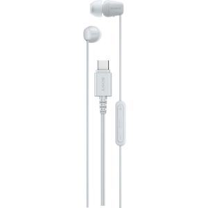 Sony IER-EX15C USB-C Plug, Wired in-Ear Headphones for iPhone and Android Phones, with Built-in Multi-Function Button, Volume and Mic Control, Supports USB Audio Class 1.0 Devices, White