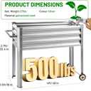 Land Guard 2 Pack Galvanized Raised Garden Bed with Legs & Wheels, 481832in Metal Elevated Raised Planter Box for Backyard, Patio, Balcony, 500lb Capacity, Silver