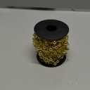 Pangda 65.6Ft Artificial Pearl Beads Garland Plastic Beaded String Strands Chain Ornament Roll for DIY Craft Christmas Tree Wedding Valentines Party Decoration Floral Centerpiece Supplies(Gold)