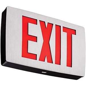 Lithonia Lighting LQC 1 R EL N LED Exit Sign Emergency with Red Letters,3 watts, Black