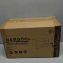 Wisuce Bamboo Desk Organizer - Mini Bamboo Desk Drawer Tabletop Cosmetic Storage Organization for Office or Home White with Shelf