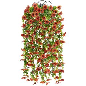 2 Pcs artificial flowers for outdoors fake hanging flowers faux fall flowers Fake Daisy Realistic Outdoor Flowers planters uv resistant artificial outdoor flowers Porch Patio Window Yard Decor