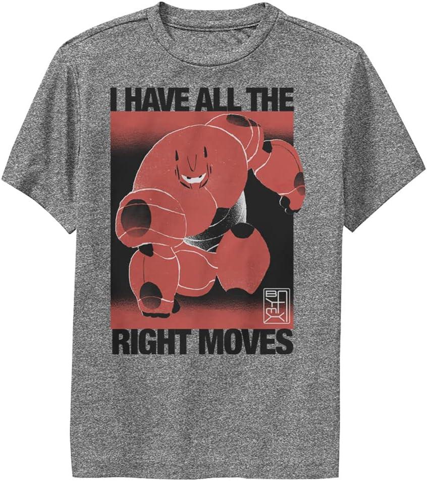 Disney Big Hero 6 Right Moves Boys Short Sleeve Tee Shirt (X-Large, Charcoal Heather)
