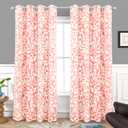 DriftAway Julia Watercolor Blackout Room Darkening Lined Thermal Insulated Energy Saving Window Curtains 2 Layers 2 Panels Each Size 52 Inch by 84 Inch Blush