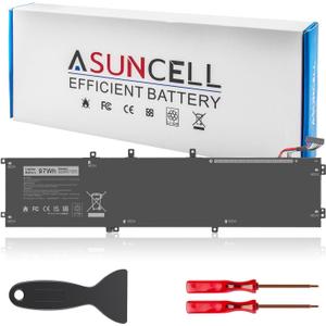 ASUNCELL 6GTPY 97WH Battery for Dell XPS 15 9550 9560 9570 7590 Precision 5510 5520 5530 5540 Vostro 7500 7590,Replacement 4GVGH GPM03 M2X4 5XJ28 05XJ28 5D91C 1P6KD P56F P56F001 P56F002 11.4V