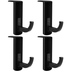 Mudder 4 Pack Monitor Hooks Headphone Headset Hanger Monitor Stand Holder Headset Stick-on Hook, Black