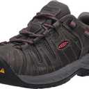 KEEN Utility Women's Flint 2 Low Height Leather Steel Toe Work Shoes, Magnet/Rose, 8 Wide US
