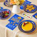 2025 Graduation Plates and Napkins ,Blue and Gold Class of 2025 Congrats Tableware,Disposable Luncheon Plates & Cocktail Napkins for Graduation Party Decorations,Serve 30