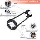 2 Pcs Four-jaw Hex Wrench, Basin Wrench Set,Tight Spaces Maintenance Installation Removal Faucet Tools, for Kitchen Bathroom Screws & Threads, Incompatible for Moen, Kohler, MasterFlow, Non-generic