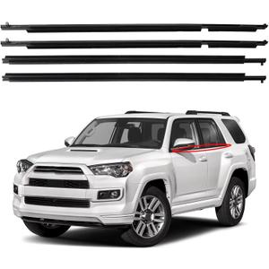 4PCS Window Molding Trim Seal for 2010-2021 Toyota 4Runner,Black Outer Door Weather Stripping Window Seal Belt,Replace#75711-35011 75712-35011 75721-35011 75722-35011