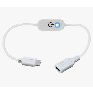 Type C Male to Female USB Switch Cable, USB C Extension Cables Cord with on or Off Switch Push-in Key Switch Cable - LED Touch Inline Dimmer 12" (White)