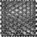 Black Tile Penny Round Mosaic 3D Concave Convex Tiles for Kitchen Backsplash, Bathroom Wall, Accent Wall (Case of 5)