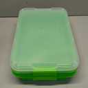 Sensory Bin Sand Tray with Lid for Toddlers 2 Pcs 15in Portable Sandbox Toy Large Plastic Tray for Kids 3 4 5 6 Fill with Sand, Water, Beads, and More (2 Green)