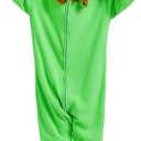 Adult Astronaut Onesie Costume Pajamas Cartoon Onesie Halloween Sleepwear Zipper Jumpsuit (Green)