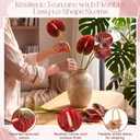 Hanaive 20 Pcs Artificial Anthurium Flowers 23.6 Inch Fake Anthurium Flowers for DIY Vase Bouquets Centerpiece Arrangements Wedding Bridal Shower Party Home Decor (Gradient Red)