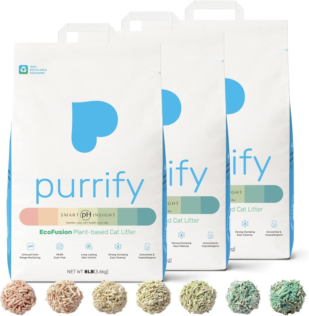 Smart Health Monitoring Cat Litter Color-Changing, Fast Clumping, Odor Control, Low Dust | 3-Pack,Free cat scartcher