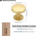 homdiy 30 Pack Gold Cabinet Knobs, Solid Zinc Alloy Drawer Knobs Brushed Brass Pulls, Modern Cabinet Hardware for Kitchen Cupboard Bathroom Dresser