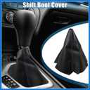 VekAuto Car Shift Boot Cover Universal Gear Shift Knob Boot Dust Cover PVC PU Black with Blue Stitches Auto Accessories