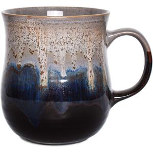 Bosmarlin Large Ceramic Coffee Mug, Big Tea Cup for Office and Home, 21 Oz, Dishwasher and Microwave Safe, 1 PCS (Gray)