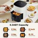 OLIXIS Air Fryer 6 Quart with Window Square Air Fryer 12-in-1 Air Fry, Roast, Reheat, Dehydrate, Bake, Steam, Fries, Custard, Chicken, Wings, Sea Food, Vegetabels,400F, White