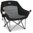 Bolosy Oversized XL Camping Chairs for Adults Heavy Duty Support 500 lbs Outdoor Folding Chairs Padded Portable Lawn Chairs Camp Chairs with Cup Holder, Single Pack