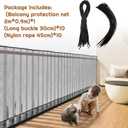 Hosuly Banister Guard 6.5 x 3 ft Balcony Netting for Kids Pets Stairway Safety Net Baby Fence Door Balcony Netting Safety Mesh Stair Net with No Drilling for Apartment Railing(Black)
