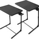 HUANUO Adjustable TV Tray Set of 2 - TV Dinner Tray on Bed & Sofa, Comfortable TV Tray Table with 6 Height & 3 Tilt Angle Adjustments (2 Pack), 16.1 in X 21.1 in X 2.4 in