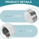 uxcell Pipe Fitting Reducing Adapter, 1" NPT Male x M33 Female 304 Stainless Steel Reducer Connector for Water Oil Air Pressure Gauge, Silver