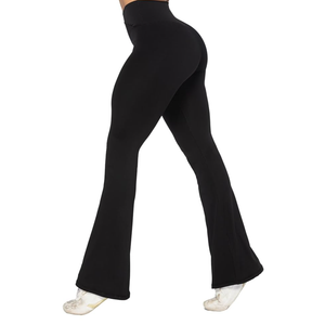 Sunzel Womens Flare Leggings No Front Seam Flare Yoga Pants with Tummy Control Crossover High Waist, Size L