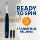 Spinbrush Smart Clean Battery Powered Electric Toothbrush for Adults with Dual Action Head, Pacer & Timer, Midnight Blue, Soft Bristles, 1 Count