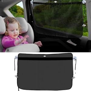 Pack Of 2 Ovege Car Window Shades for Baby 2pcs Side Window Sun Shade for Car Window Screen Universal Suction Cup with String-Slide to Open (Mesh,Magnetic &Suction Cup) (Mesh,3 Suction Cup)