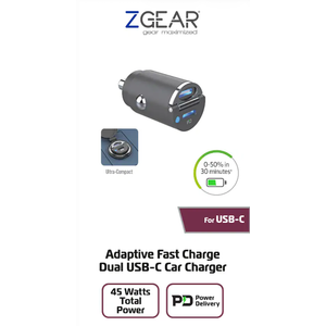 Zgear 45 Watt Dual USB-C Car Charger