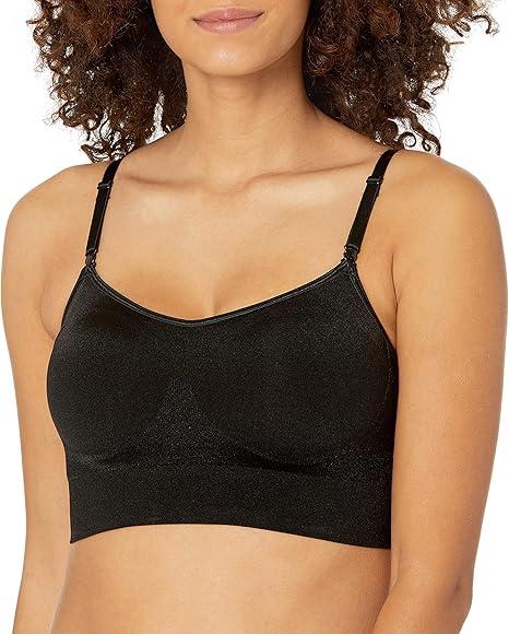Women's Easy Does It No Dig Wire-Free Bra, Size Large, Rich Black 