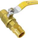 Brass 1/2" NPT Female Shut-Off Ball Valve and 1/2" NPT Male Nipple Connector for Water Fuel Air